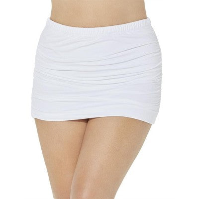 Swimsuits For All Women’s Plus Size Shirred High Waist Swim Skirt
