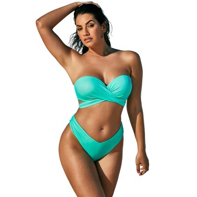Swimsuits For All Women’s Plus Size Intrigue Multi-Way Underwire Bikini Top