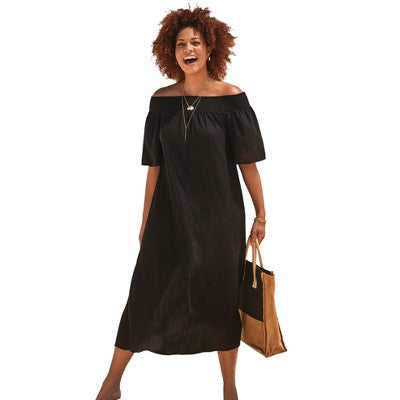 Swimsuits For All Women’s Plus Size Amanda Smocked Bandeau Maxi Dress