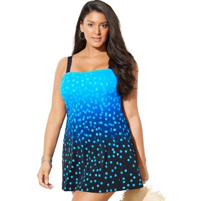 Swimsuits For All Women’s Plus Size Princess Seam Swimdress