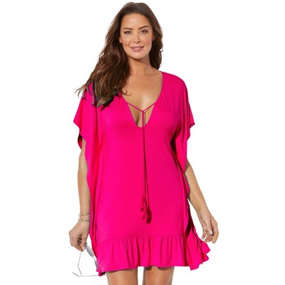 Swimsuits For All Women’s Plus Size Vienna Ruffle Cover Up Tunic