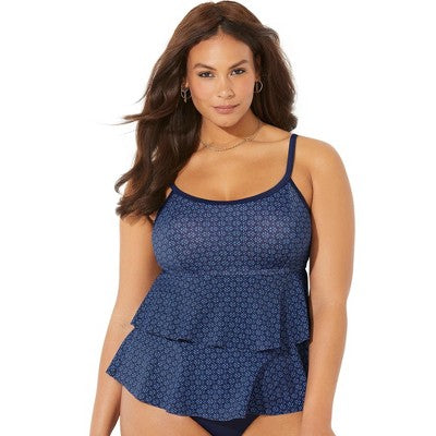 Swimsuits For All Women’s Plus Size Tiered Tankini Top