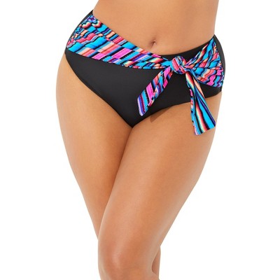Swimsuits For All Women’s Plus Size High Waist Sash Bikini Bottom