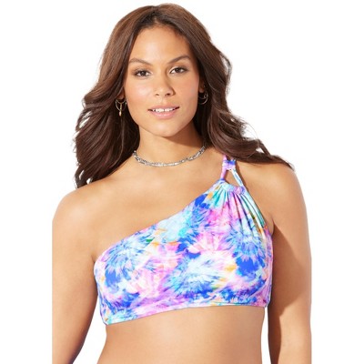 Swimsuits For All Women’s Plus Size Virtuoso One Shoulder Bikini Top