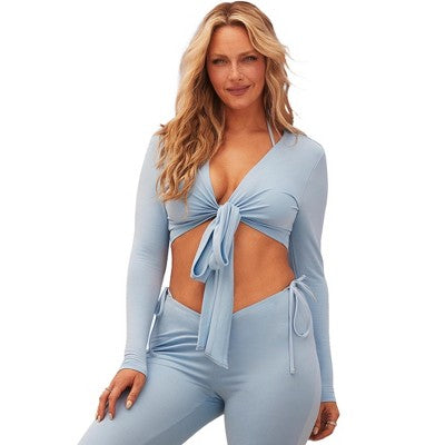 Swimsuits For All Women’s Plus Size The '70s Tie Front Top