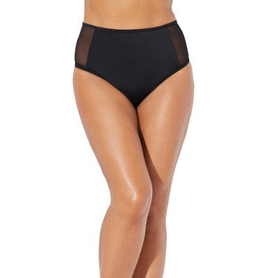 Swimsuits For All Women’s Plus Size High Waist Mesh Bikini Brief