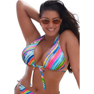 Swimsuits For All Women’s Plus Size Innovator Multi-Way Triangle Bikini Top