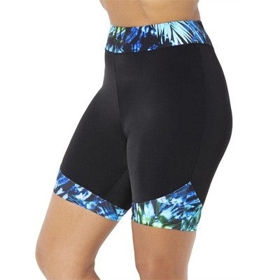  Swimsuits For All Women’s Plus Size Chlorine Resistant Printed Swim Bike Short