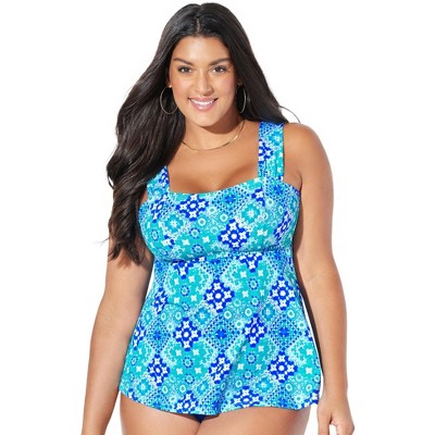  Swimsuits For All Women’s Plus Size Tie-Back Tankini Top