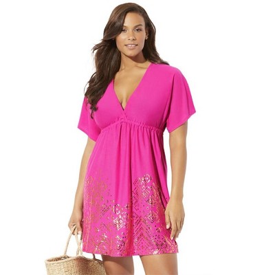  Swimsuits For All Women’s Plus Size Kate V-Neck Cover Up Dress