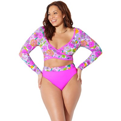  Swimsuits For All Women’s Plus Size Wrap Front Bikini Top