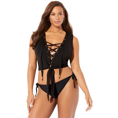  Swimsuits For All Women’s Plus Size Idol Cover Up Crop Top