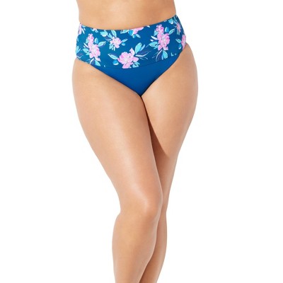  Swimsuits For All Women’s Plus Size High Waist Foldover Swim Brief