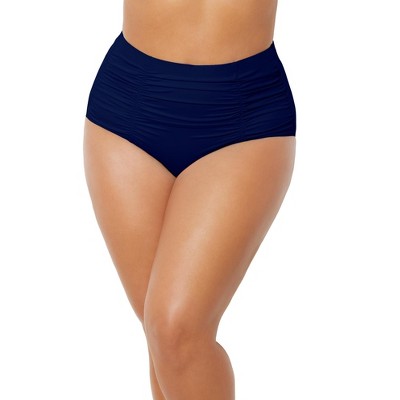  Swimsuits For All Women’s Plus Size Shirred High Waist Swim Brief