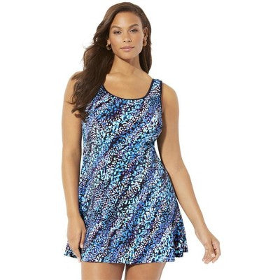  Swimsuits For All Women’s Plus Size Chlorine Resistant Tank Swimdress