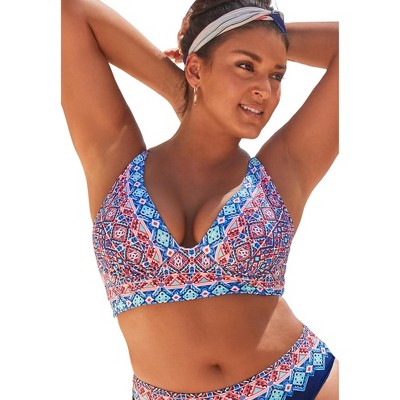  Swimsuits For All Women’s Plus Size Synergy Longline Underwire Bikini Top
