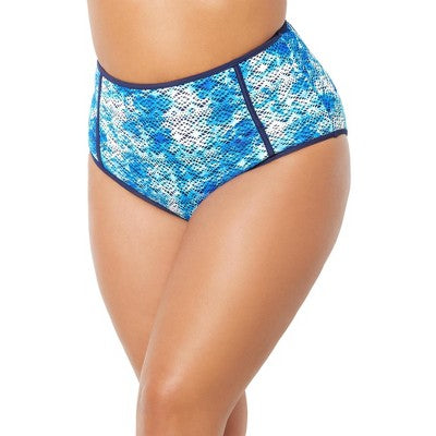  Swimsuits For All Women’s Plus Size Crochet High Waist Piped Swim Brief