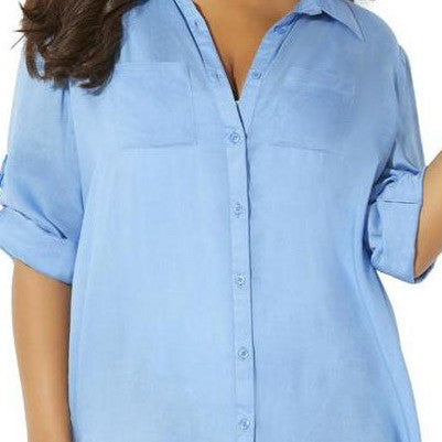  Swimsuits For All Women’s Plus Size Lyla Button Up Cover Up Shirt