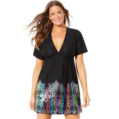  Swimsuits For All Women’s Plus Size Kate V-Neck Cover Up Dress