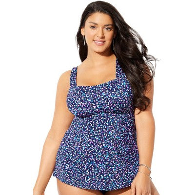  Swimsuits For All Women’s Plus Size Tie-Back Tankini Top