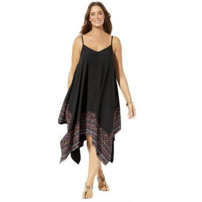 Swimsuits For All Women’s Plus Size Diane Handkerchief Cover Up Dress