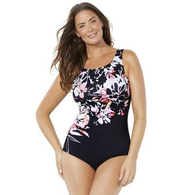  Swimsuits For All Women’s Plus Size Chlorine Resistant High Neck One Piece Swimsuit