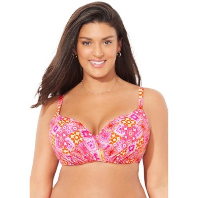  Swimsuits For All Women’s Plus Size Ruler Bra Sized Underwire Bikini Top
