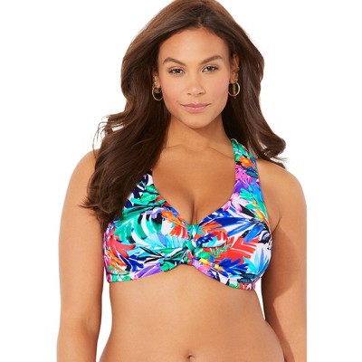  Swimsuits For All Women’s Plus Size Genius Cross Back Bikini Top