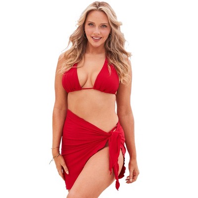  Swimsuits For All Women’s Plus Size The Christina Ribbed Sarong