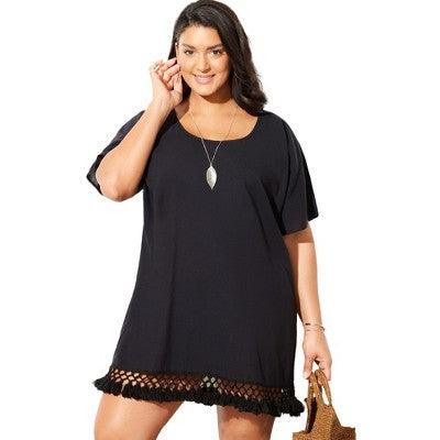  Swimsuits For All Women’s Plus Size Courtney Tassel Tunic