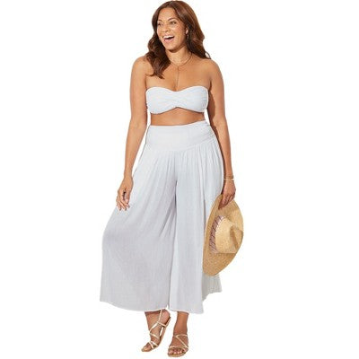  Swimsuits For All Women’s Plus Size Ella Flowy Crinkle Beach Pant