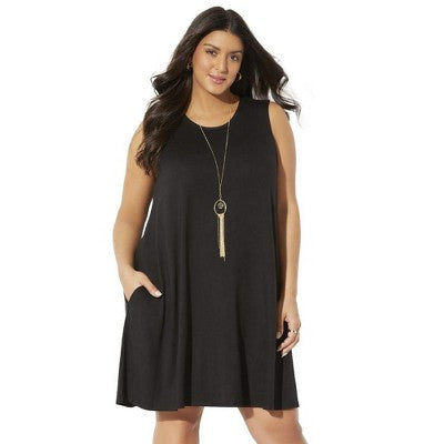  Swimsuits For All Women’s Plus Size Jordan Pocket Cover Up Dress