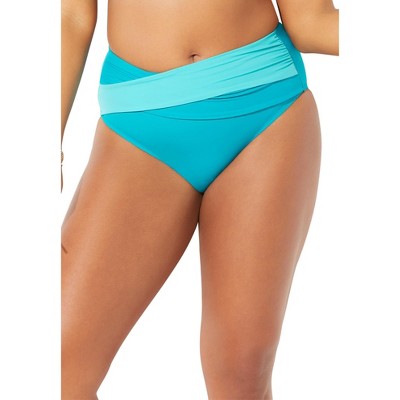  Swimsuits For All Women’s Plus Size Hollywood Colorblock Wrap Bikini Bottom