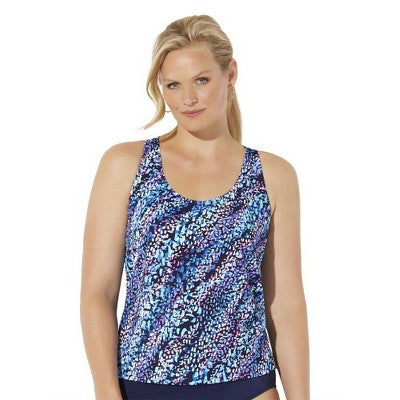  Swimsuits For All Women’s Plus Size Chlorine Resistant Racerback Tankini Top
