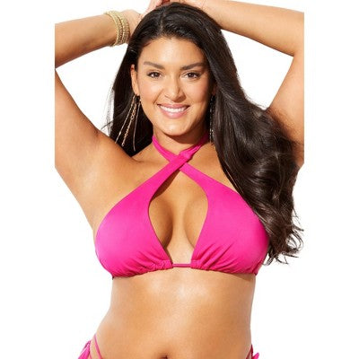  Swimsuits For All Women’s Plus Size Innovator Multi-Way Triangle Bikini Top