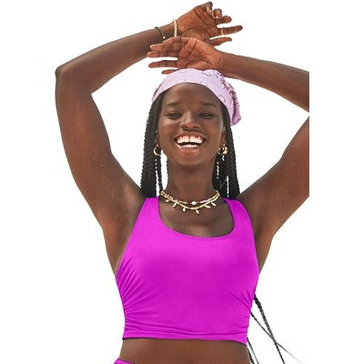  Swimsuits For All Women’s Plus Size Cropped Racerback Tankini Top