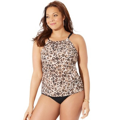 Swimsuits For All Women’s Plus Size High Neck Tankini Top