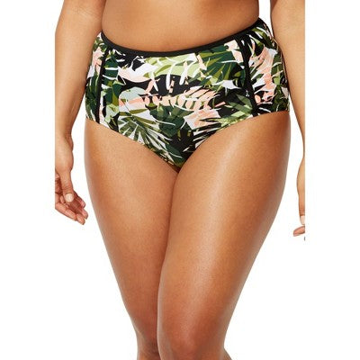  Swimsuits For All Women’s Plus Size High Waist Piped Swim Brief