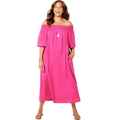  Swimsuits For All Women’s Plus Size Amanda Smocked Bandeau Maxi Dress