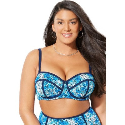  Swimsuits For All Women’s Plus Size Madame Crochet Underwire Bikini Top