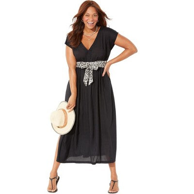  Swimsuits For All Women’s Plus Size Stephanie V-Neck Cover Up Maxi Dress