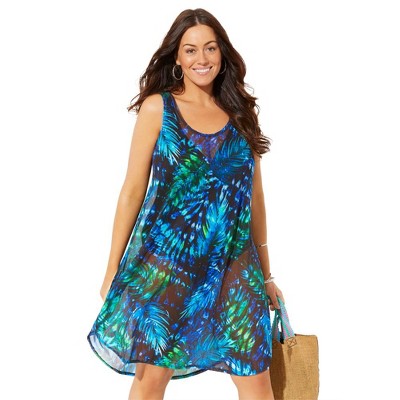  Swimsuits For All Women’s Plus Size Quincy Mesh High Low Cover Up Tunic