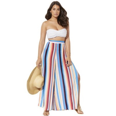  Swimsuits For All Women’s Plus Size Mara Beach Pant With Side Slits