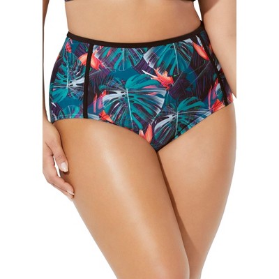  Swimsuits For All Women’s Plus Size High Waist Piped Swim Brief