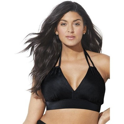  Swimsuits For All Women’s Plus Size Loop Strap Halter Bikini Top
